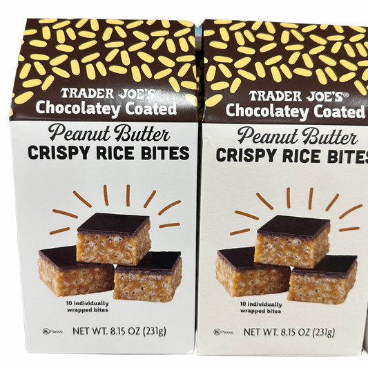 Chocolate Coated Peanut Butter Crispy Rice Bites